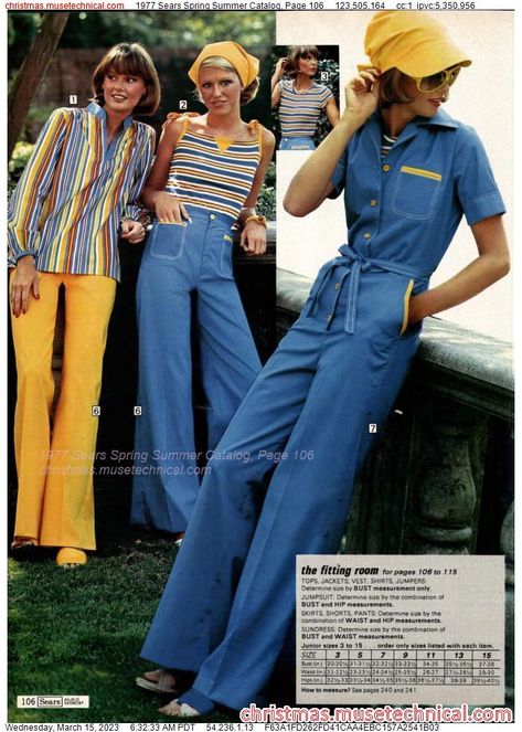 1977 Sears Spring Summer Catalog, Page 106 - Catalogs & Wishbooks 1978 Fashion, 1977 Fashion, Vintage Fashion 1970, Look Disco, 70s Women Fashion, 70s Inspired Outfits, Decades Fashion, 70s Clothing, 70s Vintage Fashion