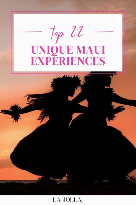 Silhouette of two hula dancers performing against a vibrant sunset on the beach. Maui Bucket List, Bucket List Activities, Kaanapali Maui, Hawaii Trip Planning, Things To Do In Maui, Maui Activities, Maui Hawaii Vacation, Kaanapali Beach, Haleakala National Park