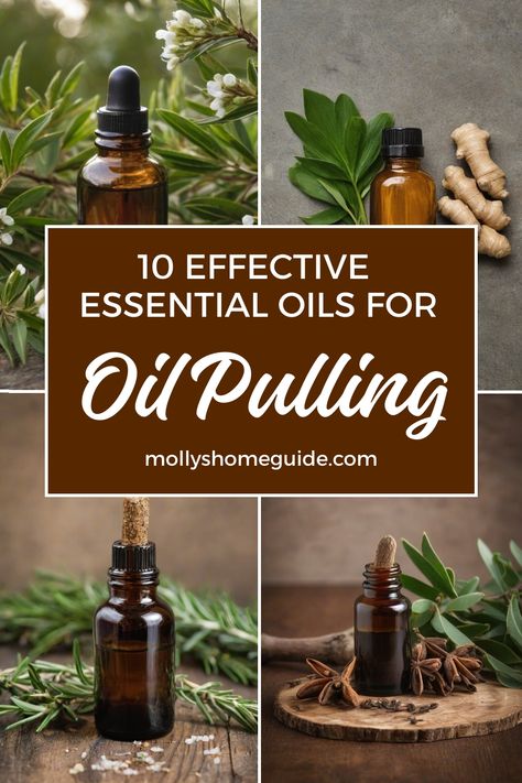 Discover the incredible benefits of using essential oils for oil pulling to enhance your oral health naturally. Try my favorite essential oils like peppermint, tea tree, and clove to supercharge your oil pulling routine. Learn how oil pulling with essential oils can help with cavity protection, fresh breath, and even provide pain relief. Improve your oral hygiene by incorporating these best essential oils into your daily routine. Create DIY oil pulling tablets using natural herbs to combat gum a Oil Image, Clove Essential Oil, Ginger Essential Oil, Cinnamon Essential Oil, Gum Health, Oil Pulling, Diy Oils, Eucalyptus Essential Oil, Tea Tree Essential Oil