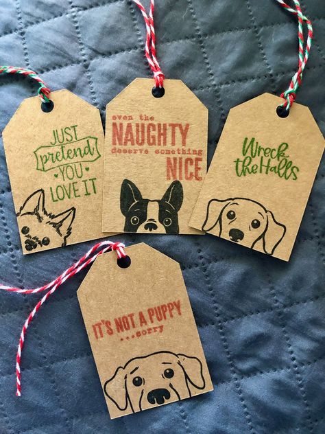 Funny Christmas Tags for the people in your life that enjoy a bit of sarcasm.  Great to give on gifts  to or from your pets.  Great for dog or cat lovers or just for some snarky Christmas fun gift giving to jazz up your gift wrapping label.  Each tag is made of quality Kraft cardstock Measures approximately 2x3 inches and each will come with festive twine for you to attach Options can be chosen in drop down menu:  There are four different designs of dogs and four of cats Set of 8; 2 each of dog Christmas Dog Crafts, Dog Christmas Crafts, Dog Christmas Quotes, Christmas Dog Gifts, Funny Christmas Tags, Dog Cards Handmade, Christmas Gifts For Dogs, Dog Cricut, Christmas Gift Labels