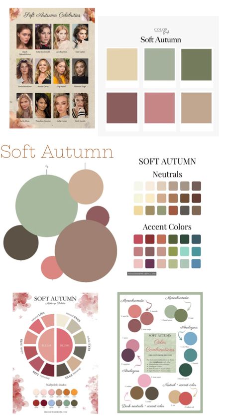 Soft Autumn Deep, Autumn Color Palette Fashion, Light Summer Color Palette, Soft Autumn Palette, Soft Autumn Color Palette, Spring Palette, Skin Color Palette, Summer Color Palette, Seasonal Color Analysis