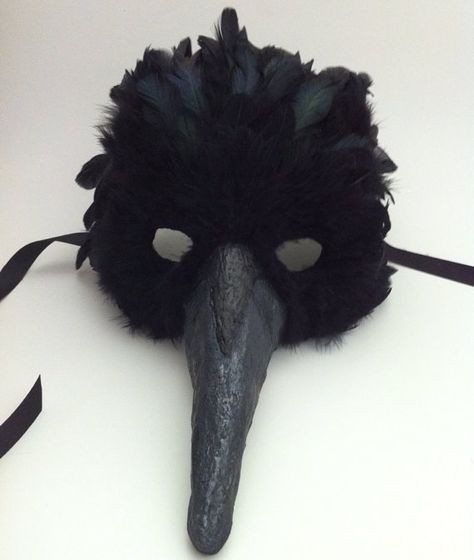 The Raven / Venetian Specialty Custom Animal by MaskedEnchantment, $140.00 (!...for inspiration) Labyrinth Goblins, Raven Costume, Raven Mask, Mask Ball, Elegant Goth, Bird Mask, Plague Mask, Owl Costume, Animal Mask