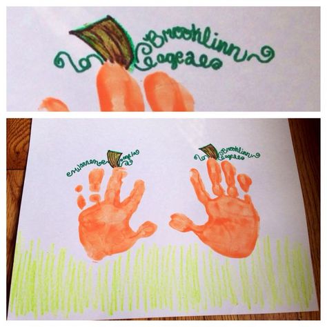 fall pumpkin handprint craft for kids - write their names and ages in the vines :) October Hand Print Craft, Hand Print Pumpkin Craft, Pumpkin Hand Print, Hand Pumpkin Craft, Fall Crafts For Toddlers Hand Prints, Handprint Pumpkin Craft, Pumpkin Handprint Crafts, Pumpkin Handprint Art, Pumpkin Handprint