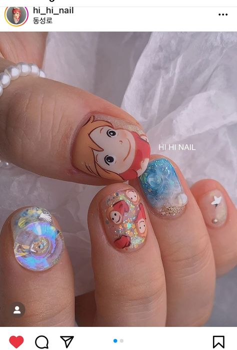 Kawaii Nail Art, Cute Nail Polish, Anime Nails, Happy Nails, Glamorous Nails, Pretty Gel Nails, Really Cute Nails, Soft Nails, Disney Nails