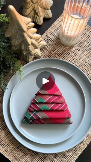 2.5K views · 144 reactions | Christmas tree napkin folding inspiration for your Christmas table!! 🎅🏼🎄❄️

If you like my content, follow along @swes_decornmore 

#neutralhomedecor #neutralhome #pocketsofmyhome #caretoshare 
#dailyhomeshare #howihaven #howwelive #caretoshareyourfeed #houseenvy #designinspiration 
#napkinart #napkinfolding #tabledecor #tablesetting #tablescape #santahat #napkin #christmasnapkins #christmastable #christmastablesetting #christmastablescape #tablescapes 
#diningtabledecor #diningroominspo #christmasdiy #diychristmas #christmasinspo #christmasideas #christmasinspiration #christmasdecor | Swetha I Budget decor I DIY Napkin Folding With Ring, Christmas Napkins Folding, Christmas Tree Napkin Folding, Napkin Ring Folding, Christmas Cutlery Holders, Tree Napkin Fold, Napkins Folding Ideas, Napkin Crafts, Napkins Folding