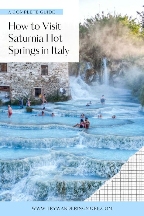 Read this guide to visiting the serene Saturnia Hot Springs in Tuscany—know how to get there, where to stay, and all our best tips. #saturniahotsrings #italytravel Saturnia Hot Springs, Saturnia Italy, Rome Honeymoon, Italy Trip Planning, Thermal Pool, Italy Florence, Italy Itinerary, Around The World In 80 Days, Florence Tuscany