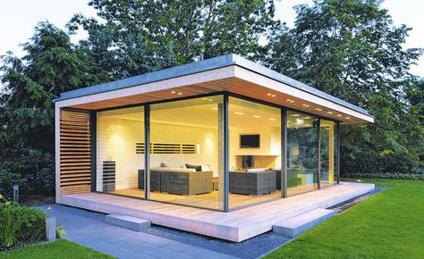 Contemporary Garden Rooms, Garden Room Ideas, Garden Pods, Garden Cabins, Pelan Rumah, Backyard Studio, Backyard Office, Backyard Sheds, Luxury Garden