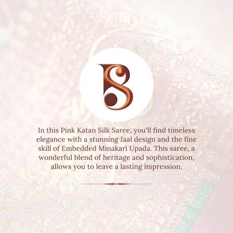 Caption for Branding Poster Captivating elegance awaits! 🌸 Embrace the allure of our Katan Silk Saree, a masterpiece in Gajari Pink with mesmerizing Jaal patterns and Meenakari art. Delight in the 3-inch bold border, impeccable Marwari weaving, and opulent Zari. Be festival-ready, DM to order now! #banarasisaree #buysaree #sareeshoppingonline #buysareesonline #sareeseller #sareeonline #sareeshop #sareeshoppingindia #bestsareecollection #sareecollection #sareestore #banarsisareestore Meenakari Art, Branding Poster, Banarsi Saree, Katan Silk Saree, Buy Sarees Online, Katan Silk, Saree Shopping, Banarasi Saree, Banarasi Sarees