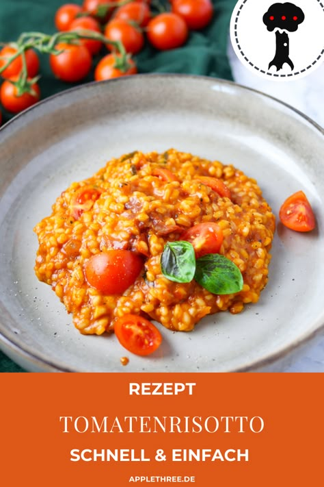 Tomatenrisotto Rezept einfach und schnell! Cremiges Risotto mit Parmesan und glutenfrei. Lecker, sättigend, ideal für Kinder! Risotto mit Tomaten und viel Käse. Italienisches Rezept mit Reis und Basilikum. Simpel und ideal als Lunch oder zum Dinner. Himmlisch lecker ist das beste Tomatenrisotto! Work Meals, Feel Good Food, Health Dinner, Health Dinner Recipes, Travel Games, Pinterest Recipes, Food Inspo, Delicious Healthy Recipes, Travel Life