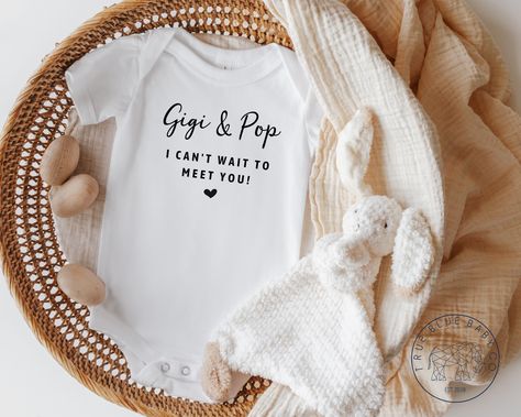 Great Grandparent Pregnancy Announcement, Onsie Announcement Pregnancy, You’re Going To Be Grandparents Announcement, Gigi Onesie, Great Grandma Pregnancy Announcement, Grandparent Announcement, Keepsake Baby Gifts, Gift For Grandparents, White Onesie