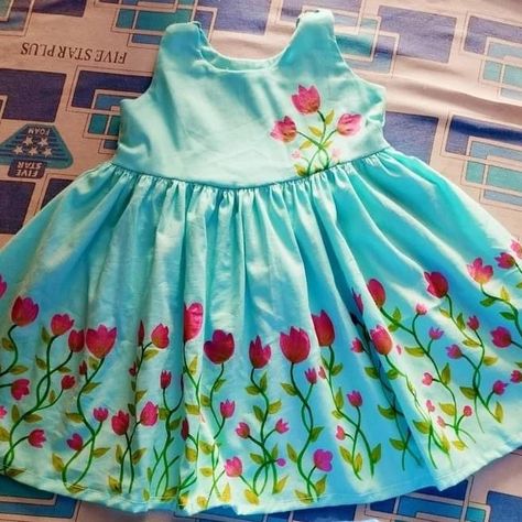 Fabric paint work...💙❤️ Customize any colour and size..🤗 DM for more details.. Contact.03047449213 #fabricpainting #outfitideas #formalwear #eiddress #eidcollection #westcoast #trending #boyscollection #islamabad #uk #usa #instagram #partywear #Multan #partyideas #paintwork #rawalpindi #islamabad #craftdress #crafting #kidswears #tiktokers #kpk #sindh #handmadework #handcrafted #Multan #Lahore #kidswears #boysdress @everyone Small Frocks, Girls Frocks, Fabric Painting On Clothes, Hand Painted Dress, Cotton Frocks, Dress Painting, Fabric Paint Designs, Long Frock, Dress Book