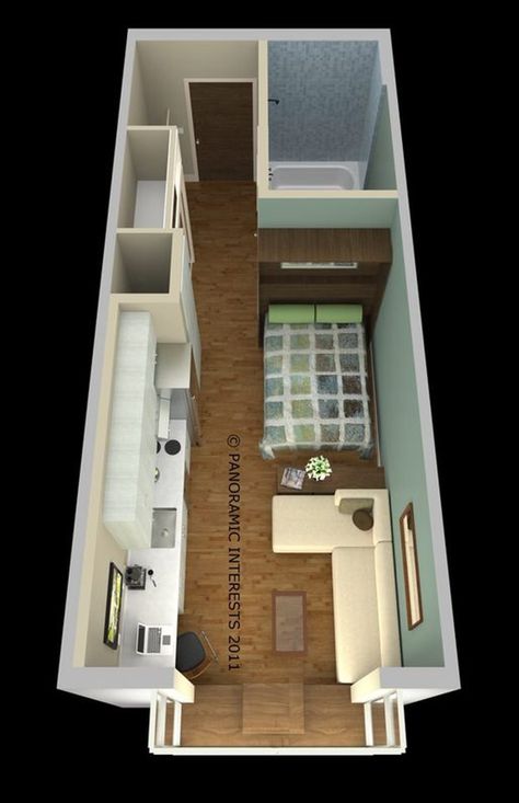 Miniature Apartment, Small Apartment Plans, Modern Miniatures, Garage Guest House, Mini Loft, Micro Apartment, Tiny Apartments, Apartment Floor Plans, Small Studio Apartment