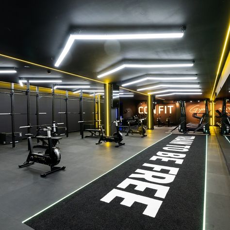 Tell us your dreams and we will make it happen! Transform your gym with our fit-out solutions and maximise your space to its true potential! 💻 FREE 3D Gym Design ☑️ Premium Commercial Quality ☑️ Custom Branding Option: Have your logo be centre of attention ☑️ All-Inclusive Service: Flooring & Custom Gym Turf, Strength & Conditioning, Cardio, Functional, Storage, & more! ☑️ Expert Installation: Efficient and hassle-free! ☑️ Money-Back Guarantee: Confidence in our quality and service ☑️ Finan... Gym Juice Bar Design, Industrial Gym Reception Design, Gym Interior Design Ideas Modern Luxury, Fitness Gym Interior Design, Warehouse Gym Design, Gym Interior Design Ideas, Workout Room Design, Gym Logo Design, Fancy Gym