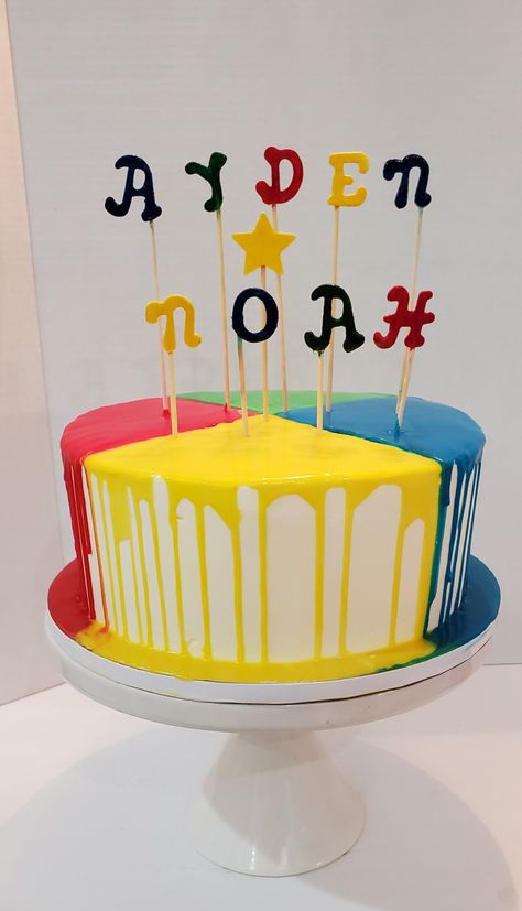 Basic Cake, Cake Inspo, Sheet Cake, Kids Cake, Primary Colors, Cake, Van, Color