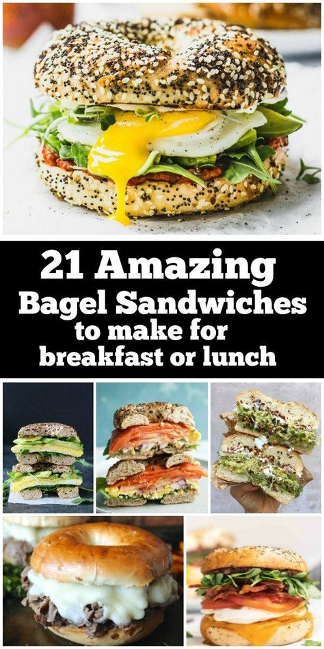 Lunch Bagel, Sesame Spinach, Bagel Sandwich Recipes, Bagel Sandwiches, Bagel Breakfast, Everything Bagels, Bagel Breakfast Sandwich, Cheese Bagels, Breakfast Sandwich Recipes