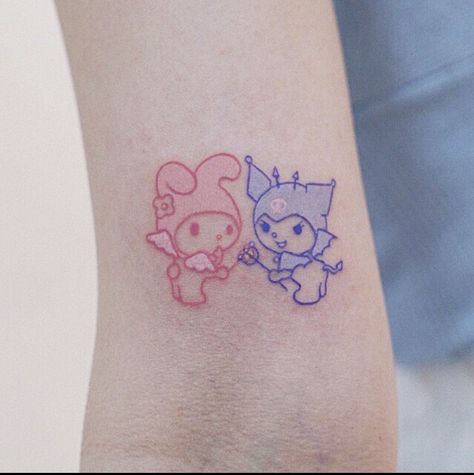 Grunge Tattoo, Hello Kitty Tattoos, Kawaii Tattoo, Inspiration Tattoos, Cute Tiny Tattoos, Tatuaje A Color, Matching Tattoo, Face Tattoos, Dainty Tattoos