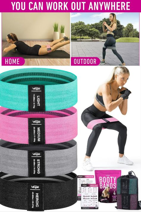 Four fabric resistance bands for working out. Comes with workout bands guide. #ad Glute Bands, Workout Bands, Exercise Bands, Men Fabric, Leg Bands, Resistance Bands, Workout Guide, Band Workout, Resistance Band