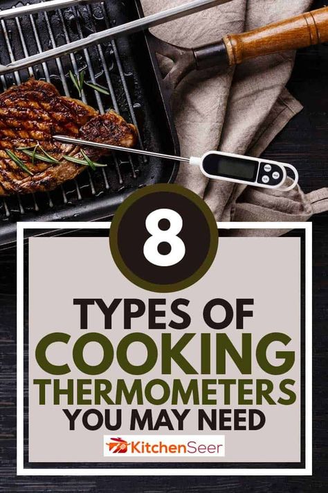 Grilled Steak Striploin on pan and meat thermometer on black burned wooden background. There are different types of cooking thermometers, so knowing how they work lets you pick the right type for your needs. Keep reading to learn how these thermometers work and what type is best for different foods and cooking techniques. How To Make Fudge, Medium Rare Steak, Bunny Chow, Cooking Thermometers, Cooking The Perfect Steak, Rare Steak, Grilling Utensils, Stove Top Recipes, Instant Read Thermometer