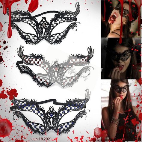 Katherine Masquerade, Katherine Pierce Masquerade, Daniela Hernandez, Halloween Inspired Outfits, Vampire Diaries Outfits, Custom Tissue Paper, Vampire Love, Costume Masks, Halloween Face Mask