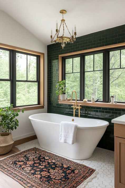 15 Tips for a Mid-Century Modern Bathroom Remodel – Elegant Inspo Bathroom Remodel Eclectic, Deep Tub Bathroom, Realistic Bathroom Remodel, Eclectic Modern Bathroom, Aesthetic Master Bath, Bathroom Remodel Mid Century Modern, Mid Century Modern Bathroom Remodel, Bathroom Remodel Master Free Standing Tub, Bathroom Remodel Soaking Tub Master Bath