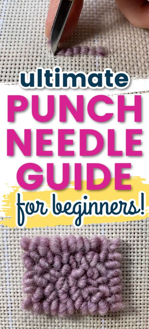 Punch Niddle Tutorial, Embroidery With Punch Needle, Ultra Punch Needle Embroidery, How To Use Punch Needle For Embroidery, Needle Punching For Beginners, How To Use Embroidery Punch Needle, How To Thread A Punch Needle Video, Needle Punch How To, How To Finish A Punch Needle Project