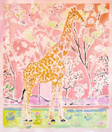 Giraffe (Flora-Fauna) by Anne-Louise Ewen Large Art Print, Large Art Prints, Small Art Prints, Painting Inspo, Handmade Frames, Natural Frame, Small Art, Giclee Art, Large Art