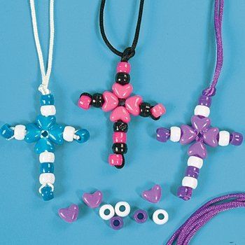 Made tons of these when I was younger. Not exactly like this but very similar. Vacation Bible School Craft, Children's Church Crafts, Pony Bead Crafts, Bible School Crafts, Christian Crafts, Pony Bead Patterns, Cross Crafts, Vbs Crafts, Church Crafts