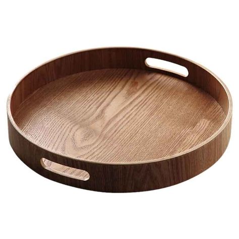 Round Serving Bamboo Wooden Tray for Dinner Trays Tea Bar Breakfast Food Contain Made of wood material, durable and decay resistant. The base of the tray has been deliberately kept plain to make it easy to carry tumblers, cups, mugs, cans and bottles without tipping them over. Elegant item, perfect for any style of home decor. Can also be alternatively used in workspace as a office desk organizer for files, mail, documents, etc. Great for serving tea, coffee, snacks, water, drinks and any food. Kitchenware Ideas, Baking Store, Round Wood Tray, Office Desk Organizer, Dinner Tray, Coffee Snacks, Wood Items, Round Serving Tray, Tea Bar