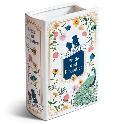 PRICES MAY VARY. LITERARY CHARM: Elevate your home decor with this ceramic flower vase in the shape of a book, featuring cover artwork inspired by Jane Austen's classic novel Pride and Prejudice. It's a delightful blend of elegance and literary flair. COMES IN A GIFT BOX: This unique book-shaped planter arrives beautifully packaged in a gift box adorned with a charming Pride and Prejudice wrapping paper pattern. Each vase is securely packaged to ensure it reaches you in perfect condition. Perfec Pride And Prejudice Nursery, Bookish Bachelorette Party, Pride And Prejudice Bridal Shower Theme, Bridal Shower Book Theme, Pride And Prejudice Birthday Party, Diy Thank You Gifts, Cottagecore Apothecary, Book Themed Party Decorations, Whimsical Vase