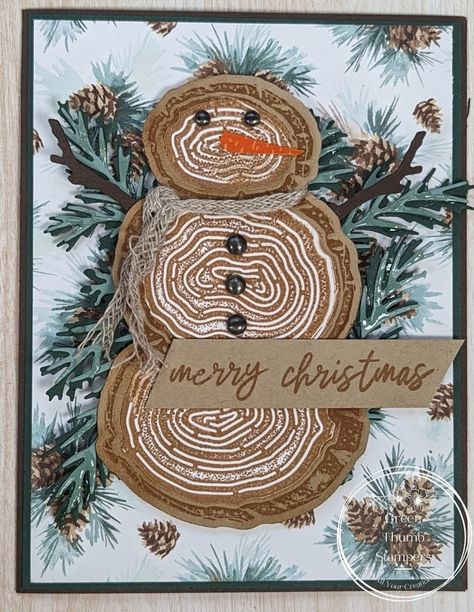 I just loved this card when I saw it on Pinterest and had to recreate it!!! It uses the Ringed with Nature bundle and Christmas Pinecone dies. Here is the info if you want to go see the video on how I made it.https://youtu.be/UcOvLiF6cGU Ringed With Nature, World Father's Day, Christmas Tree Box, Snowman Christmas Cards, Daisy Cards, Snowman Cards, Link Up, Paper Pumpkin, I Made It