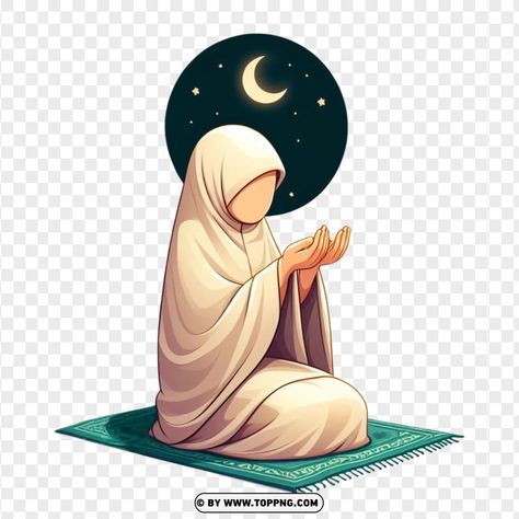 Islamic Night, Islamic Png, Girl Praying, Hijab Art, Muslim Art, Profile Drawing, Islamic Cartoon, Muslim Prayer, Night Prayer