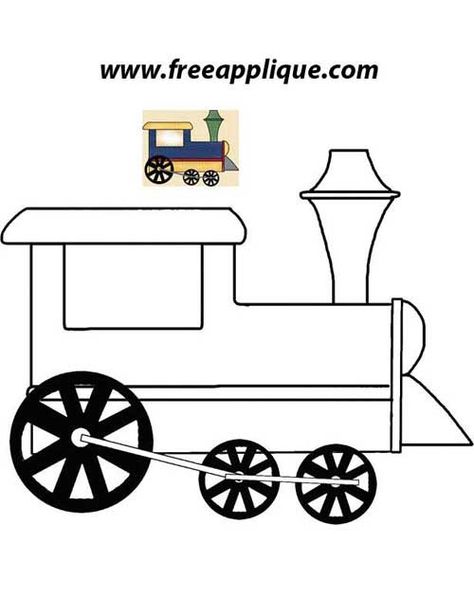 Train Pattern, Template, Applique Shape: Free Applique Train Pattern, Train Applique, Train Template, Planes Trains And Automobiles, Printable Shapes, Pattern Template, Applique Templates, Line Art Print, Sewing Appliques