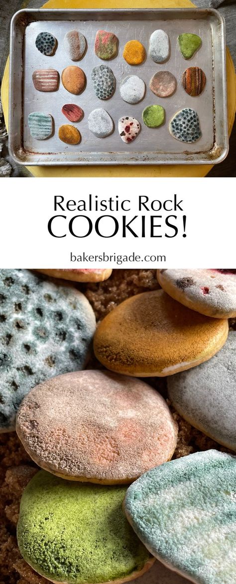 Easy-to-make sugar cookies with foolproof tutorial, they look just like rocks :) Rock Cookies, Moon Cookies, Woodland Cake, Food Dye, Cream Of Tartar, Cookies Ingredients, Fancy Cakes, Confectioners Sugar, No Bake Cookies