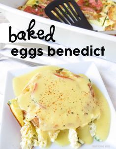 Baked Eggs Benedict Ontbyt Geregte, Brunch Recipies, Benedict Casserole, Pumpkin Pretzels, Xmas Morning, English Muffin Recipes, Egg Benedict, Hashbrown Breakfast Casserole, Baked Good