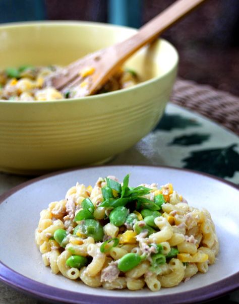 Edamame Pasta, Edamame Recipes, Edamame Salad, Tuna Pasta, Fruit Salad Recipes, Macaroni Salad, Tuna Salad, Edamame, Salad Recipe