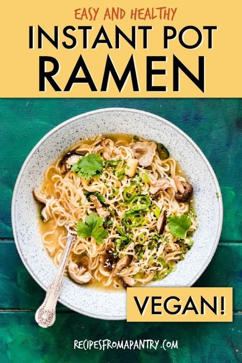 Instant Pot Ramen is super healthy and full of great umami flavor! Making ramen instant pot style is so quick and easy, all you need is a few simple ingredients and you can enjoy a piping hot bowl of delicious Instant Pot ramen noodles whenever the craving strikes. Click through to get this awesome Instant Pot Ramen recipes!! #instantpot #instantpotrecipes #pressurecooker #pressurecookerrecipes #ramen #ramennoodles #instantpotramen #veganrecipes #ramensoup #mushrooms #wwrecipes Instant Pot Ramen, Healthy Instant Pot, Instant Pot Recipes Vegetarian, Vegan Instant Pot Recipes, How To Make Ramen, Vegetarian Instant Pot, Ramen Recipe, Instant Pot Soup, Ramen Recipes