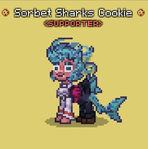 Pony Town Shark Skin, Ponytown Cookie Run, Cookie Run Kingdom Sorbet Shark, Crk Ponytown, Sorbet Shark Cookie Run, Sorbet Cookie, Ponytown Oc, Sorbet Shark Cookie, Sorbet Shark