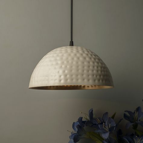 This DIY Dome Pendant Light Is Your Next Must-Try Rub And Buff, Architecture Light, Dome Pendant Light, Diy Pendant Light, New Paint Colors, Dome Pendant Lighting, Indirect Lighting, Chandelier Pendant, Luxury Lighting