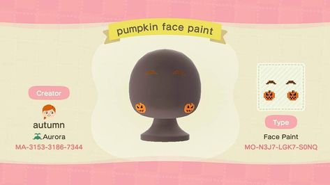 autumn on Instagram: “Made this some time last month but since it's gotten closer to spooky season I feel like I can post it on here now #acnh #acnhdesigns…” Acnh Halloween Face Paint, Acnh Gothcore, Halloween Face Paint Designs, Pumpkin Face Paint, Christmas Face Painting, Acnh Clothes, Animals Crossing, Animal Crossing Guide, Acnh Design