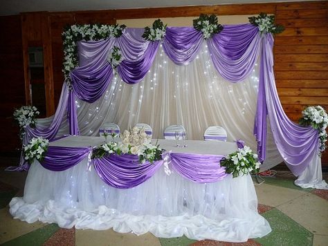 Draping Ideas, Church Altar Decorations, Table Cloth Decorations, Wedding Background Decoration, Church Flower Arrangements, Wedding Backdrop Decorations, Wedding Stage Decorations, Wedding Table Decorations, Altar Decorations