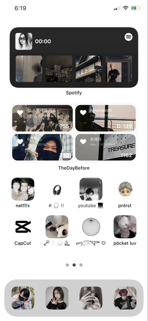 Thedaybefore Widget Ios, Thedaybefore Widget Kpop, Felix Themed Phone, Stray Kids Homescreen Layout, Stray Kids Phone Theme, Homescreen Layout Black And White, Thedaybefore Widget, Black And White Homescreen Layout, Black And White Kpop Aesthetic