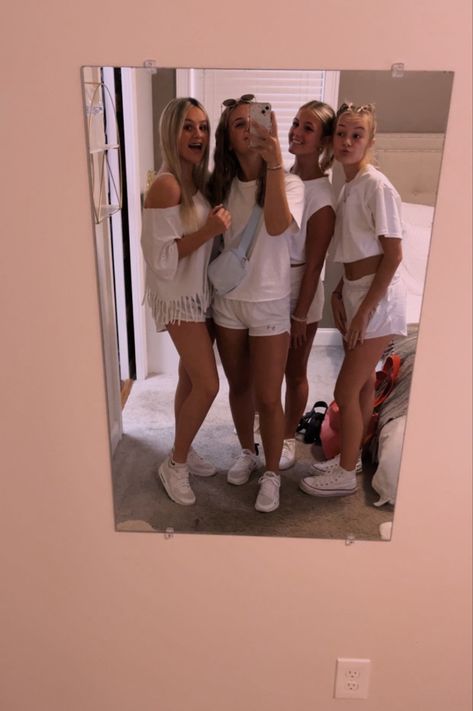 whiteout football theme mirror pic White Out Themed Football Game, White Out Football Game Theme, Whiteout Football Theme Outfit, Fnl Fits, Friends Mirror Pic, Football Game Signs, Fb Games, Football Theme, Football Game Outfit