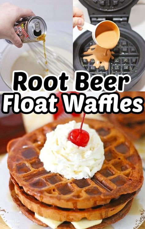 Beer Desserts, Waffle Batter Recipe, Beer Dessert, Root Beer Recipe, Root Beer Floats, Waffle Ingredients, Fun Breakfast, Easy Foods, Fantastic Recipes