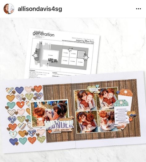 Allison Davis Layouts, Detailed Section, Ctmh Scrapbooking Layouts, Allison Davis, Scrapbook Inspo, Friend Scrapbook, Scrapbook Generation, Scrapbook Design Layout, Scrapbook Pictures