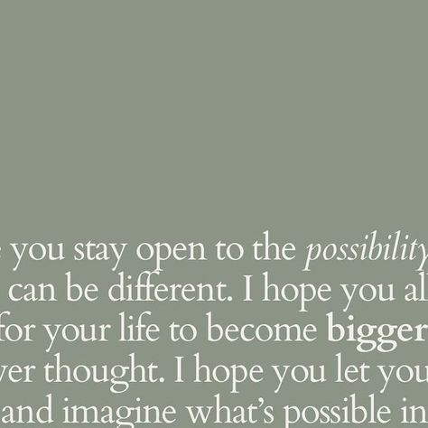 Lexy Florentina Borja | Somatic Experiencing on Instagram: "Possibility. I hope you stay open to possibility. 

In the midst of the chaos. In the depths of the discomfort. In the waves of darkness. In the moments of pain, uncertainty, stuckness, grief….. I hope there’s a glimmer of possibility waiting just for you to drink in. 

The moment of hope that things can change. The moments of faith that an exhale will happen on the otherwise if the inhale. That the sun will rise after it sets, and you too will find a window into goodness. 

I hope you remember that your life can grow and I hope you stay open to the idea of that. 

I hope you find moments of awe and wonder. I hope you find inspiration. I hope you find comfort. I hope you remember that you’re not behind. I hope you remember that yo Somatic Experiencing, The Sun Will Rise, The Chaos, This Moment, I Hope You, Words Of Wisdom, I Hope, Wonder, In This Moment