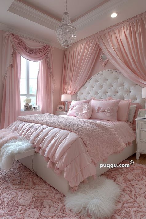 Princess Bedroom Ideas: Creating a Magical Haven for Your Little Royalty - Puqqu Princess Bedroom Ideas, Primary Bedrooms, Apartment Ideas Aesthetic, Princess Bedrooms, Pink Bedroom Ideas, Dream Bedroom Inspiration, Princess Bedroom, Bedroom Setup, Pink Bedrooms