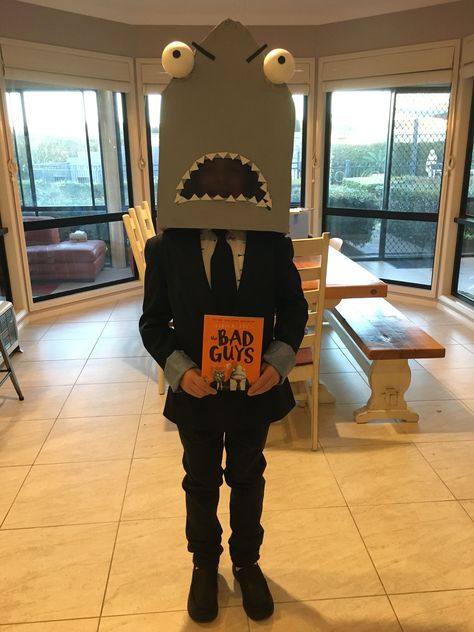 Mr Shark Bad Guys Costume, Bad Guys Book Character Costumes, The Bad Guys Costume, Bad Guys Book Week Costume, World Book Day Costumes Boys, Book Character Costumes For Boys, Bad Guys Costume, Story Book Costumes, Storybook Costumes