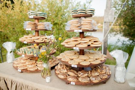 6 Top Tasty Wedding Cake Alternatives | Essense of Australia Cookie Bar Wedding, Cookie Tower, Cookie Table Wedding, Cookie Buffet, Assorted Cookies, Cookie Display, Cookie Stand, Cookie Wedding Favors, Wreath Cookies