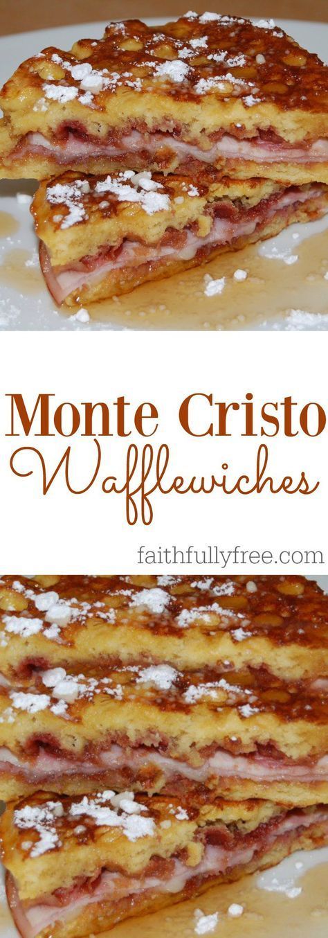 Seriously, this recipe is amazing! Monte Cristo Wafflewiches Recipe, one of our new favorite recipes, perfect breakfast, lunch or dinner idea! Waffle Iron Recipes, Waffle Maker Recipes, Foods With Iron, Monte Cristo, What's For Breakfast, Waffle Recipes, Waffle Maker, Perfect Breakfast, Food Trucks