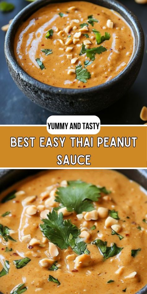 BEST Easy Thai Peanut Sauce Peanut Butter Sauce For Noodles, Peanut Butter Sauce Thai, Pad Thai Peanut Sauce, Authentic Thai Peanut Sauce Recipe, Noodle Sauce Recipe, Easy Thai Peanut Sauce, Broccoli Potato Cheese Soup, Asian Peanut Sauce, Peanut Sauce Chicken